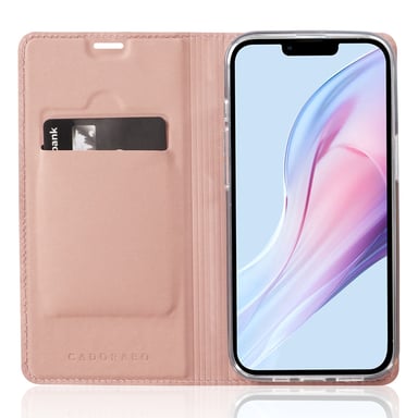 Coque pour Apple iPhone 13 PRO en CLASSY OR ROSÉ Housse de protection Étui avec fermeture magnétique, fonction de support et compartiment pour carte