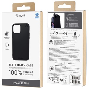 Muvit Para Cambio Recycletek Suave Negro: Iphone 12 Mini