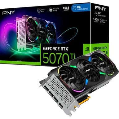 Scheda grafica PNY GeForce RTX 5070Ti 16Go Overclocked Triple Fan