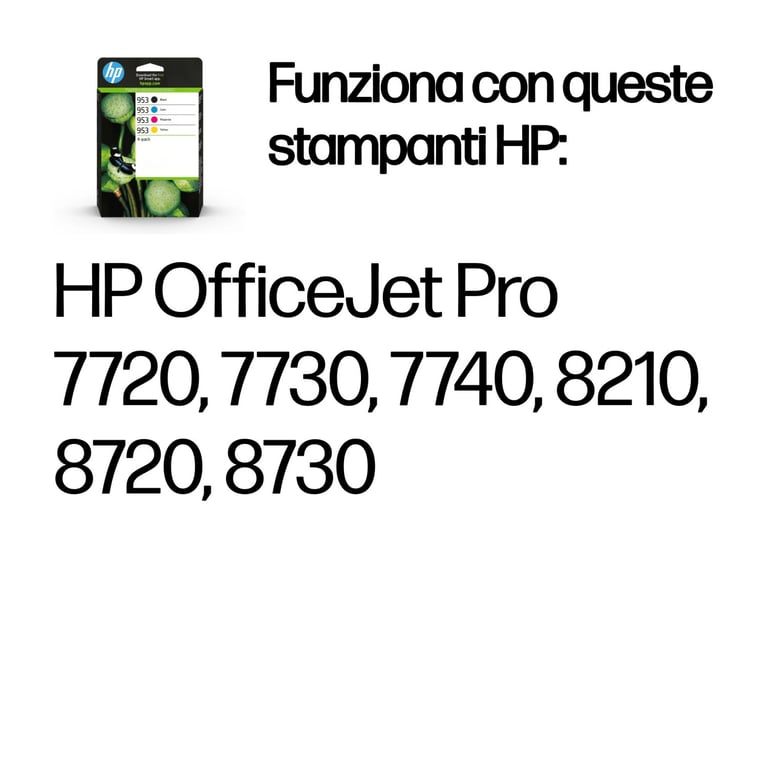 HP 953 Pack de 4 jaune cyan original Officejet cartouche d'encre pour Officejet Pro 9010 9012 9013 9014 9015 9016 9018 9019 9020 9022 9023 9025 - vue 3