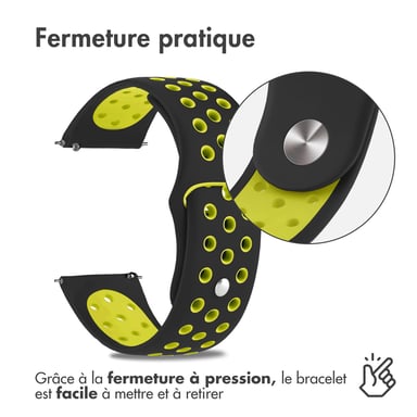imoshion Bracelet sport en silicone - Connexion universelle 20 mm - Black & Neon Yellow