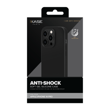 Funda antigolpes de gel de silicona suave para Apple iPhone 14 Pro, negro satinado