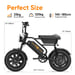 Bicicleta Eléctrica | URLIFE | T16 | 500W 48V13Ah 16'' Frenos de Disco eBike - Negro