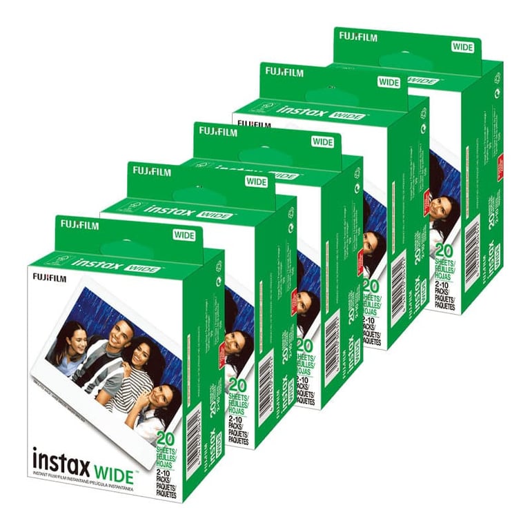 FUJIFILM Instax Wide Film 5 Pack de 20 100 Photos Neuf