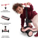 Scooter de 3 ruedas HALLEY rosa y Draisienne para niños