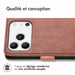 imoshion Étui de télephone portefeuille de luxe pour Apple iPhone 17 Pro Max - Marron