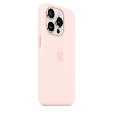 Funda de silicona con MagSafe para iPhone 15 Pro Rosa Pálido