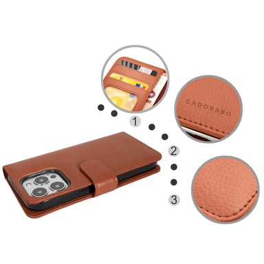 Coque pour Apple iPhone 13 PRO en NOISETTE MARRON Housse de protection Étui avec fermeture magnétique et 3 emplacements pour cartes