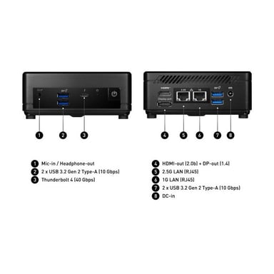 MSI Cubi 5 12M-003BEU 0,66L PC dimensionato Nero i3-1215U