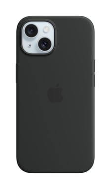 Coque en silicone avec MagSafe pour iPhone 15 Noir