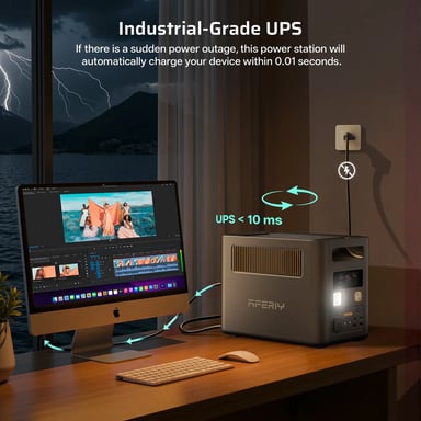 AFERIY P180 Pro – Centrale électrique portable – 1800W AC – 1024Wh LiFePO4 – Extensible jusqu'à 5120Wh
