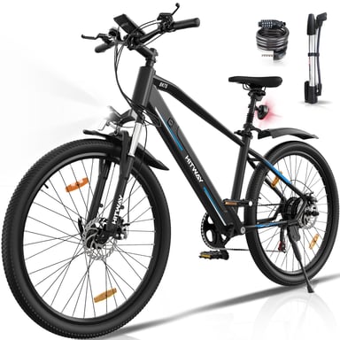 Bicicleta Eléctrica - HITWAY BK7S - 26 pulgadas 36V 11.2Ah Neumáticos Shimano 21 velocidades - Negro