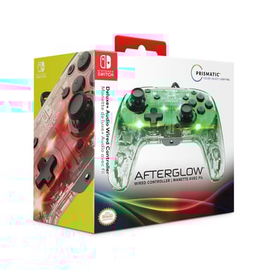 PDP Afterglow Deluxe+ controller analogico/digitale USB trasparente per Nintendo Switch, Nintendo Switch OLED