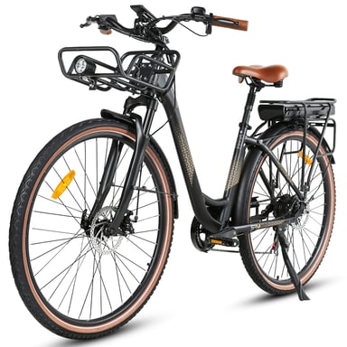 Bicicleta eléctrica SAMEBIKE RS-A07 de 28'', motor de 500 W, batería de 36 V y 13 Ah, cómoda para ciudad y ocio, para mujer