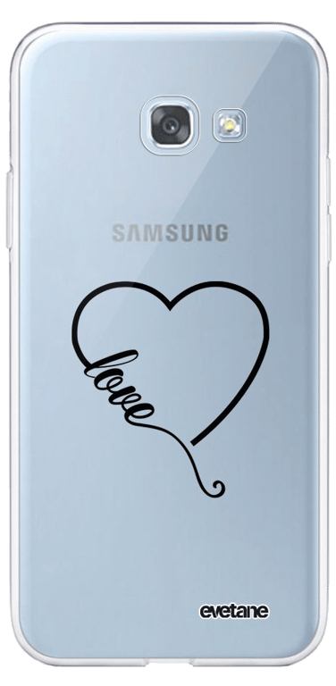 Evetane Coque Samsung Galaxy A5 2017 360 intégrale transparente Motif Coeur love Tendance