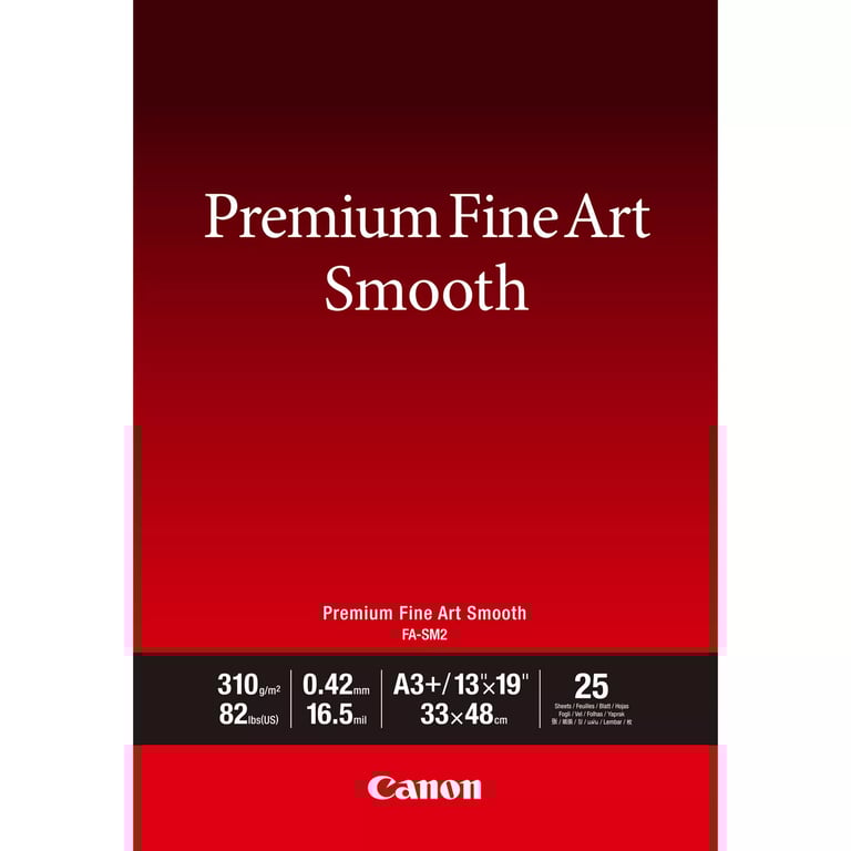 Canon Premium Fine Art Smooth FA SM2 Lisse 16 5 millièmes de pouce A3 Plus 330 2 x 482 6 mm 310 gm² 82 lbs 25 feuille papier photo - vue 2
