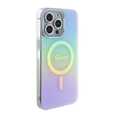 Custodia Guess per iPhone 15 Pro Max turchese Custodia rigida IML Iridescent MagSafe