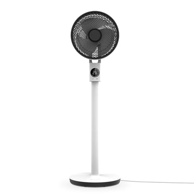 MEACO MeacoFan Sefte 10'', Ventilatore a Piedistallo, Circolazione dell'Aria Silenziosa, Altezza Regolabile, Oscillazione Orizzontale e Verticale, Motore Brushless, Telecomando, Bianco