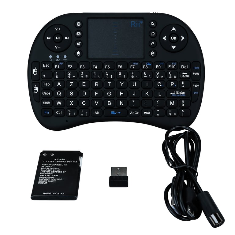 Mini clavier Bluetooth pour Smartphone & Tablette Sans Fil AZERTY Rechargeable (NOIR)