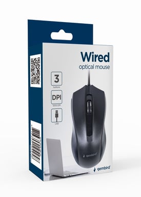 Gembird MUS-3B-01 souris Bureau Ambidextre USB Type-A Optique 1000 DPI