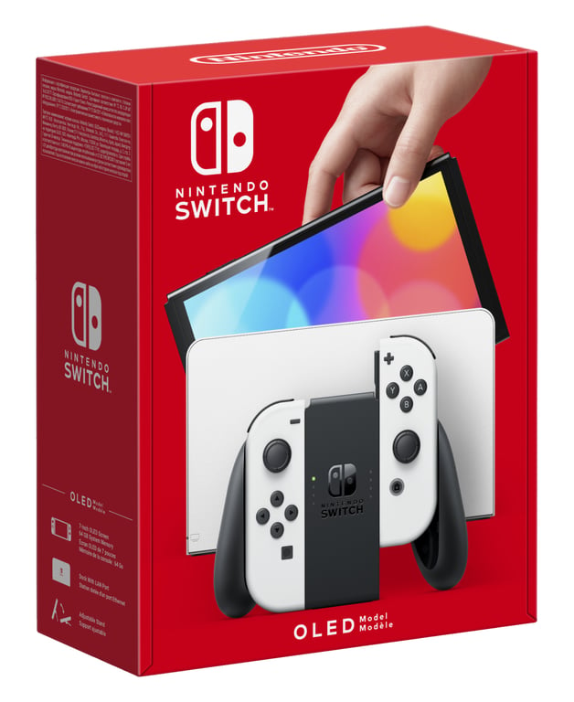 Switch (OLED) - Console de jeux portables 17,8 cm (7") 64 Go Écran tactile  Wifi, Blanc - Nintendo