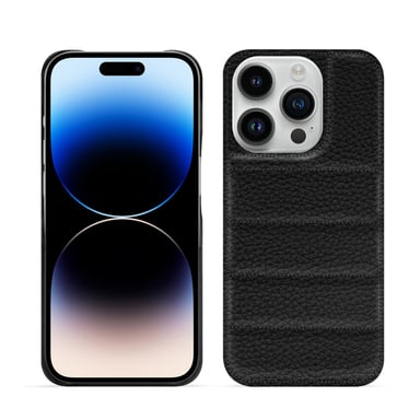 Coque matelassée Apple iPhone 15 Pro -  - Noir - Cuir grainé