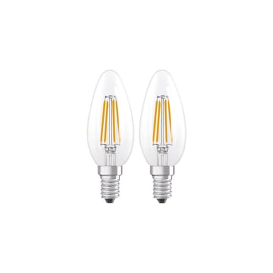 Lampada LED OSRAM LED Retrofit CLASSIC B Fiamma E14 3,4 W 2700 K Vetro trasparente 470 lm non dimmerabile