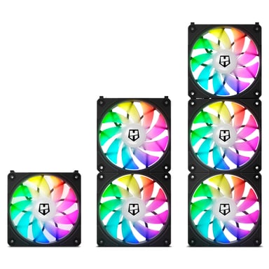 NOX Hummer EASY LINK Carcasa del ordenador Refrigerador de aire 12 cm Negro 3 pieza(s)