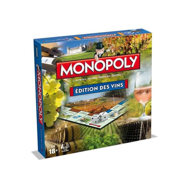 Jeu de Plateau Winning Moves Monopoly Des Vins – Édition Française, 2 À 6 Joueurs, 18 Ans+ - vue 8