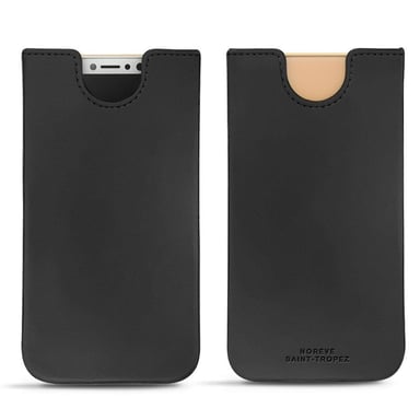 Pochette cuir Apple iPhone Xs - Pochette - Noir - Simili cuir