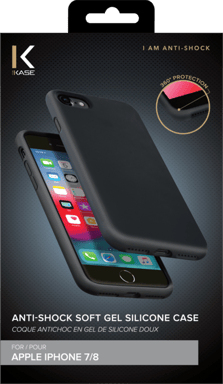 Funda antigolpes de gel de silicona suave para Apple iPhone 7/8, Negro satinado