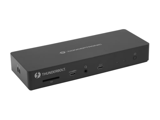 Conceptronic DONN30B base para portátil y replicador de puertos Alámbrico Thunderbolt 4 Negro