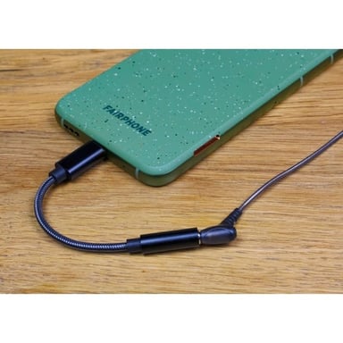 Fairphone ACADAP-3ZW-WW1 cambiador de género para cable USB-C Mini Audio Jack Negro