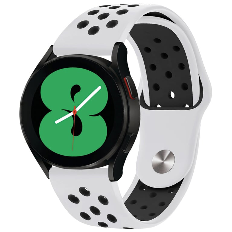 imoshion Bracelet sportif en silicone - Connexion universelle de 20 mm - Blanc / Noir - Neuf