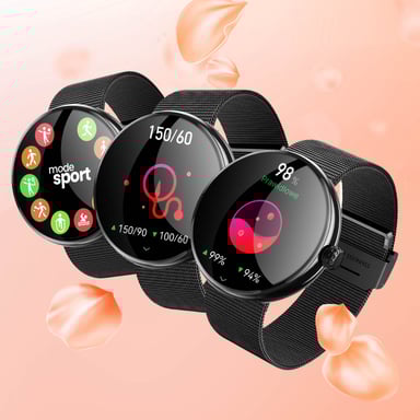 Forever Reloj inteligente Elegante pulsera de salud para mujer - Forevive 5 Negro