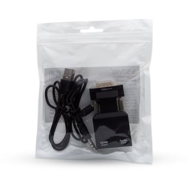 Savio CL-145 VGA to HDMI converter Audio Full HD Black - Audio/Multimedia