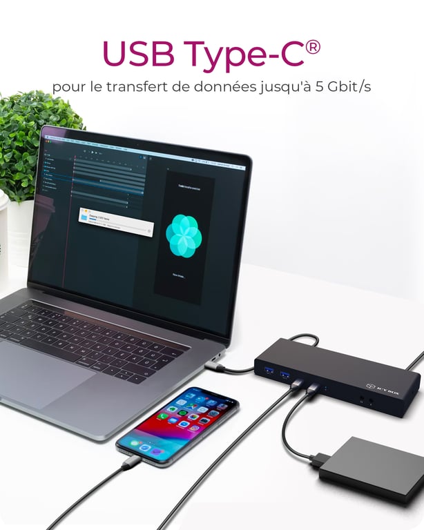 ICY BOX IB DK2245AC Avec fil USB 3.2 Gen 1 3.1 Gen 1 Type C Neuf - vue 2
