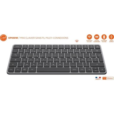 Mini teclado inalámbrico - Teclas planas - KP430W - AZERTY - FR - Negro