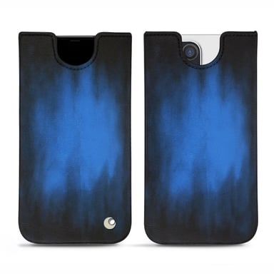 Pochette cuir Apple iPhone 13 Pro Max - Pochette - Bleu - Cuir patine