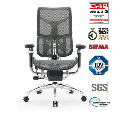 Sedia ergonomica SIHOO Doro S300 - Braccioli 6D - Supporto lombare dinamico - Esperienza di gravità zero - Nero