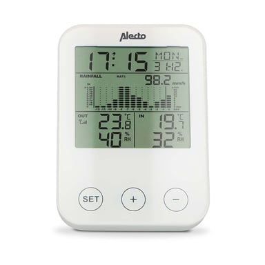 Alecto Estación Meteorológica con Sensor Inalámbrico Modelo WS-1200 Blanco