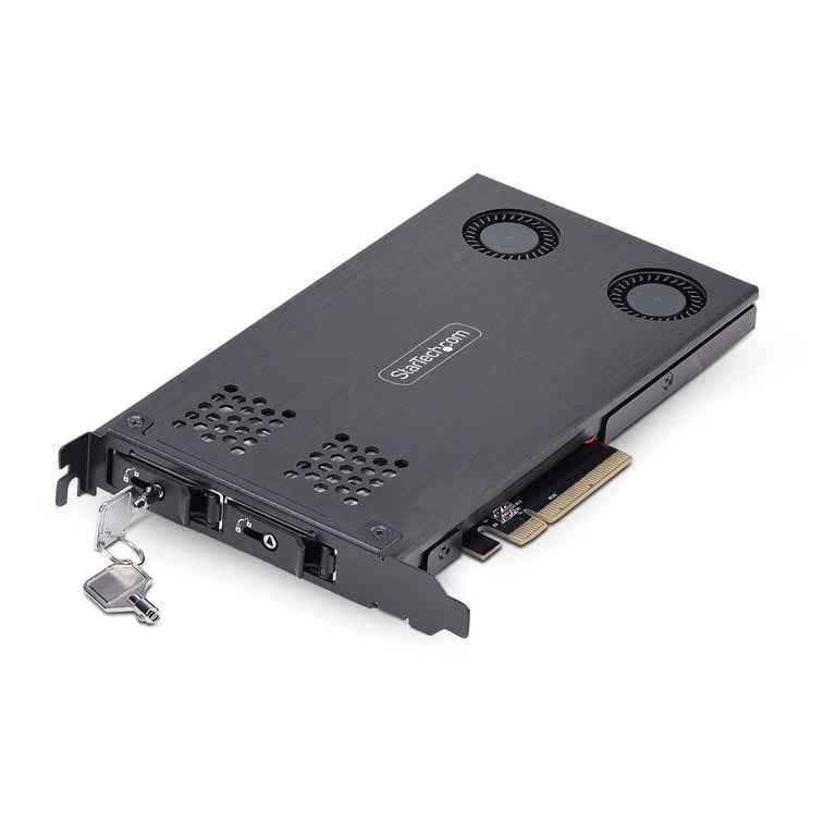StarTech.com Double baie amovible pour 2 SSD .2 NVMe vers PCIe x8 - vue 2