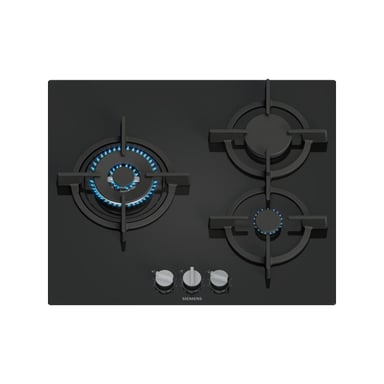 Table gaz verre trempé, 60 cm, IQ500, verre trempé, fonte avec pieds en SIEMENS - EP6A6CI10