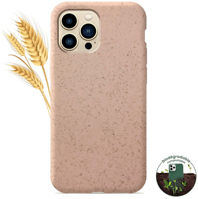 Coque silicone unie compatible Biodégradable Rose Apple iPhone 13 Pro Max