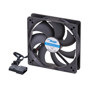 Akyga System fan 12 cm black AW-12A-BK Molex 120x120 mm Carcasa del ordenador Ventilador Negro 1 pieza(s)