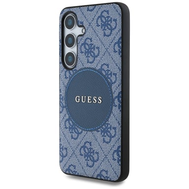 Funda Guess 4G Round Patch Classic Logo MagSafe para Samsung Galaxy S25+ azul