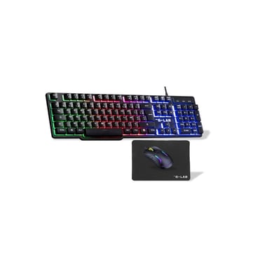 Combo Gaming Filaire THE G-LAB Combo Chromium EX Clavier AZERTY RGB Souris 3600 DPI Tapis Noir