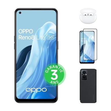 Reno8 Lite 128GB 5G Negro Cósmico + Enco Air 2 + Flip Cover + Cristal templado
