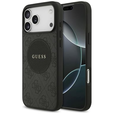 Custodia MagSafe Guess 4G Circle Classic Logo per iPhone 17 Pro Max nero