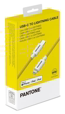 Pantone PT-CTL002-5Y cable de conector Lightning 1,5 m Blanco, Amarillo